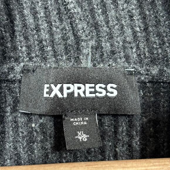 Express Oversized Heavyweight Gray Mockneck Sweater XL Minimalist Warm Academia - Picture 5 of 7